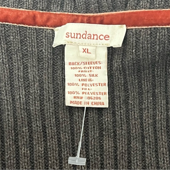 Sundance Southwestern Floral Sweater Silk Panel Bomber Jacket Womens XL Bohemian - Picture 12 of 14